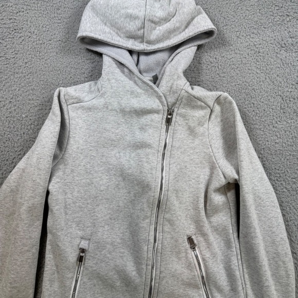 Athleta‎ Gray Full Zip Hoodie Sweatshirt Jacket Athleisure Womens XXS - Picture 2 of 8